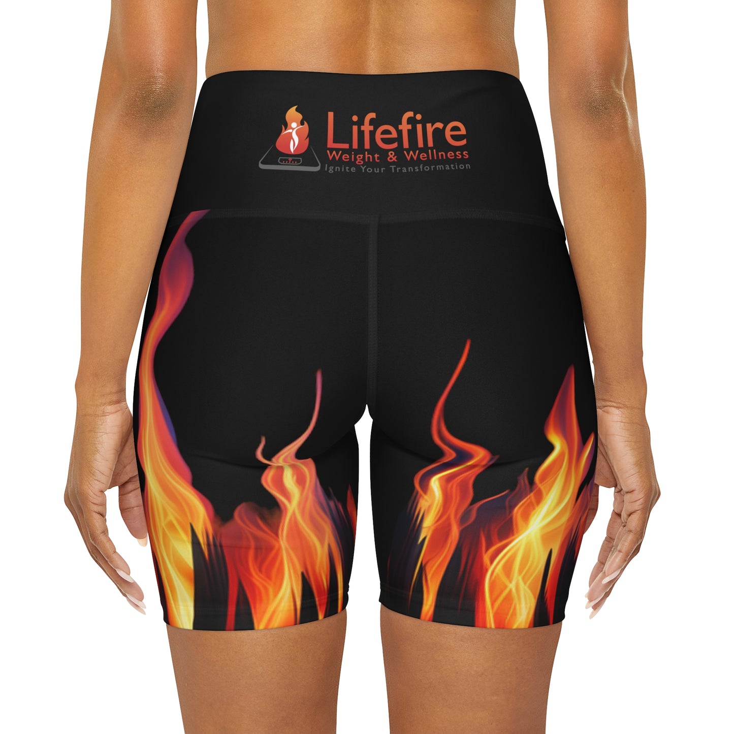 High Waisted Yoga Shorts (AOP)